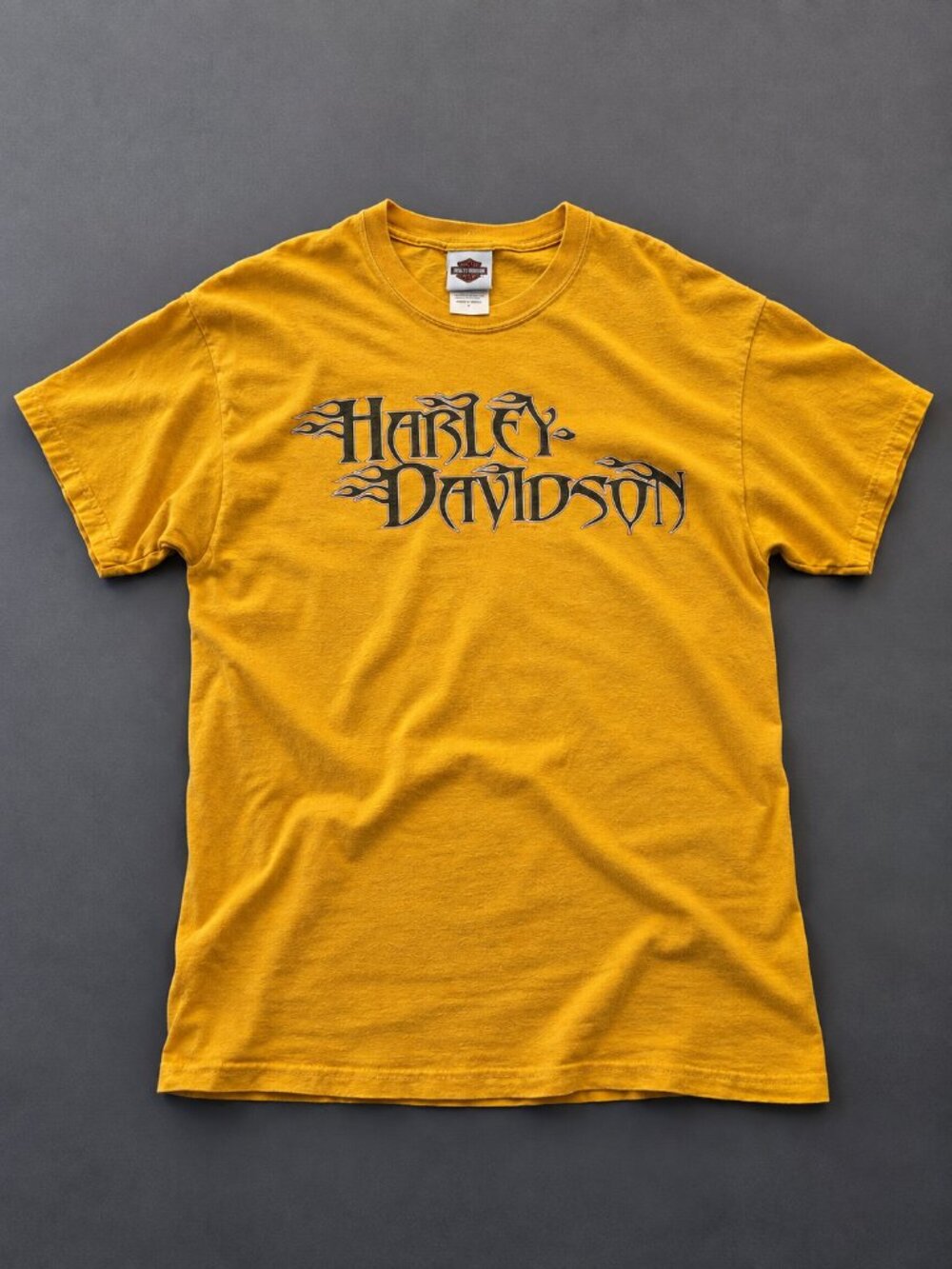 Vintage Made in USA Harley-Davidson Independence Bryan TX Biker Tee Yellow L